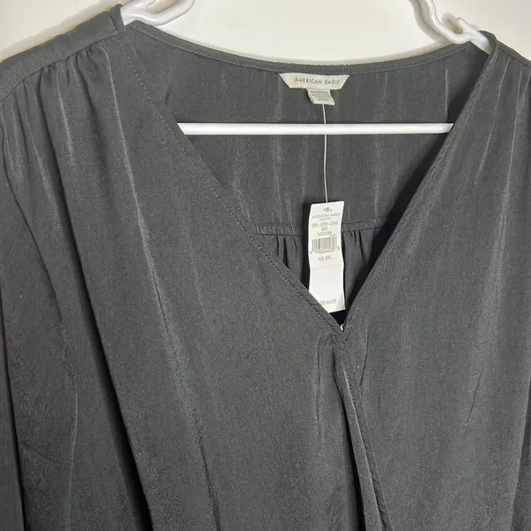 NWT  Black Faux Wrap BodySuit - Image 3