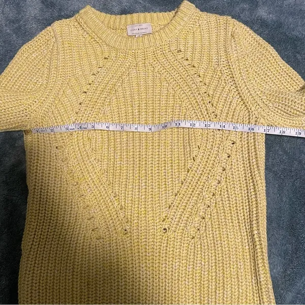 Lucky Brand Light Yellow Cable Knit Sweater size Medium‎ - Image 6