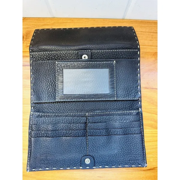 Fendi Dark‎ Brown Selleria Leather Continental Wallet Dark Brown Pre-owned - Image 8