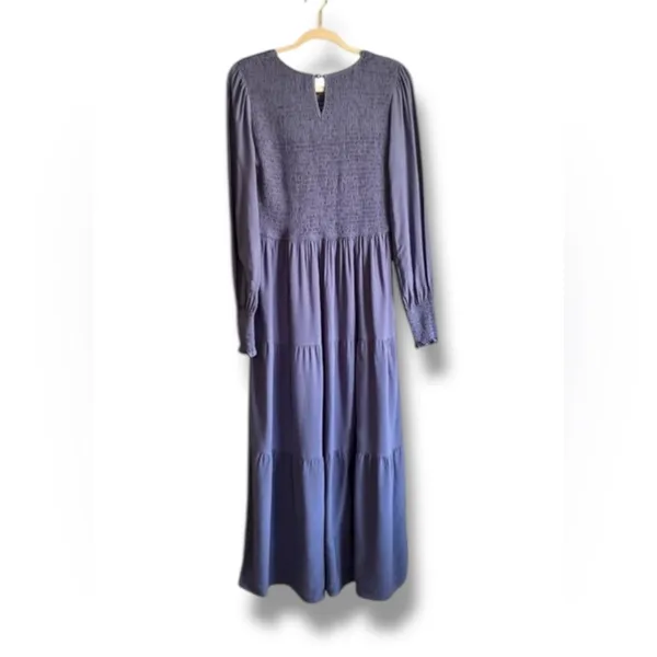 ZESICA long sleeve smocked tiered midi dress size Large - Image 5