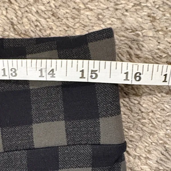 LOFT Checkered Leggings - Black and Army Green , stretch - Image 5