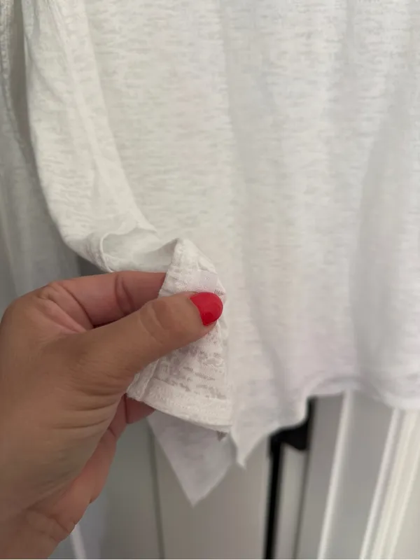 Lululemon‎ Sweetest Day Long Sleeve Burnout White asymmetrical hem top - Image 4