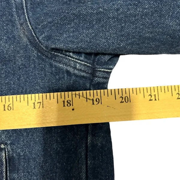 Vintage dark denim moto style jacket size medium - Image 5