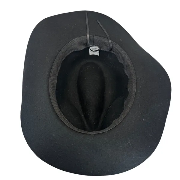 Black‎ Wool Rancher Fedora Wide Brim Western Boho Festival Minimalist Hat OSFA - Image 4