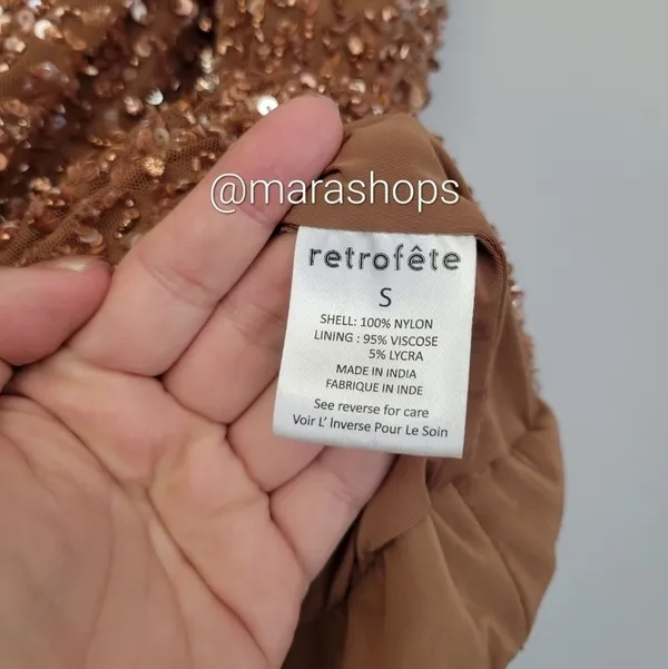 Retrofete Myles Sequin Top in Bronze - Image 8