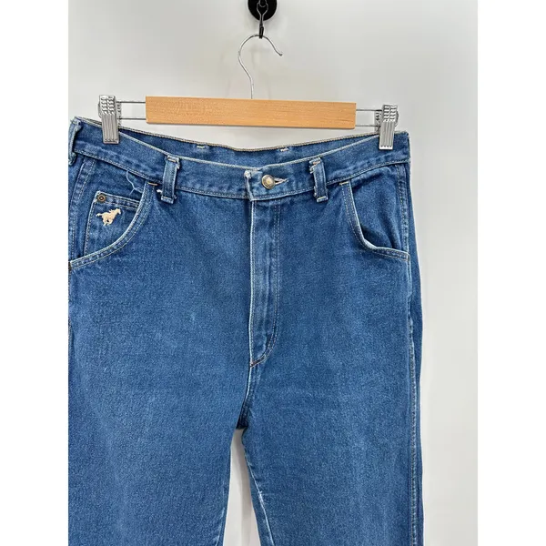Wrangler Vintage Jeans Womens 16 Blue No Fault Denim Straight Leg Horse‎ Pocket - Image 4