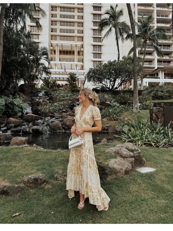 LoveShackFancy Tink Silk Lemon Daydream Maxi Dress - Image 2