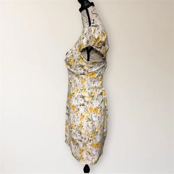ASTR The‎ Label Yellow Floral Puff Sleeve Mini Dress S Homecoming Cottagecore - Image 8
