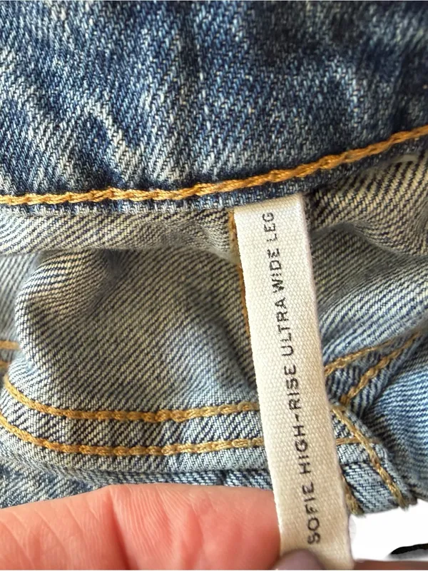 Rag & Bone - Sofie Two Tone Double Indigo Ultra Wide Leg Jeans Sz 29 - Image 7