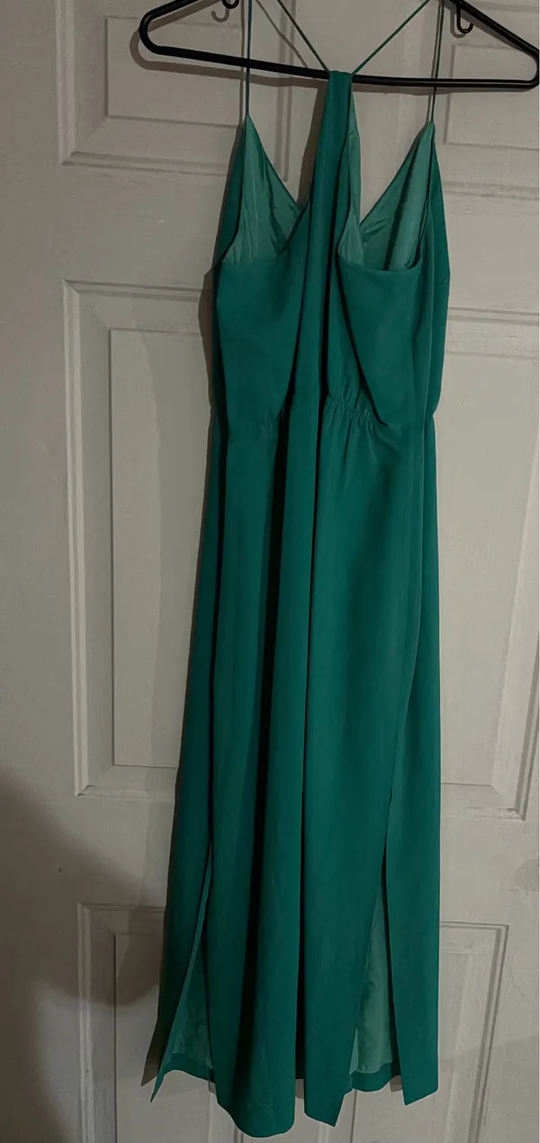 J.Crew Green Maxi Long Sleeveless Dress Size - Image 3