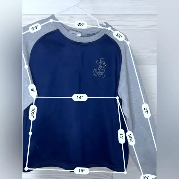 WALT DISNEY Women’s Mickey Mouse Embroidered Pullover Crewneck Sweatshirt - Image 6