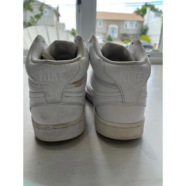 Nike Court Vision Mid‎ Top Sneakers Classic Style White Shoes Size US 8 - Image 4