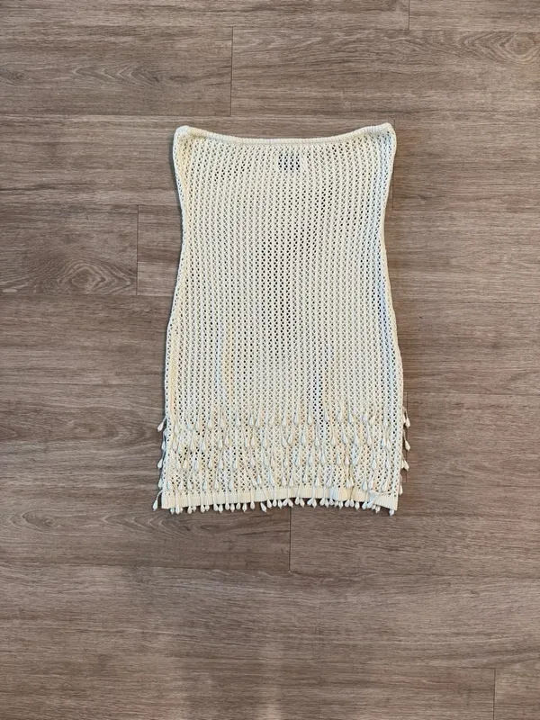 Peppermayo Carpe Diem Crochet Mini Dress in Ivory, Size S/M - Image 2
