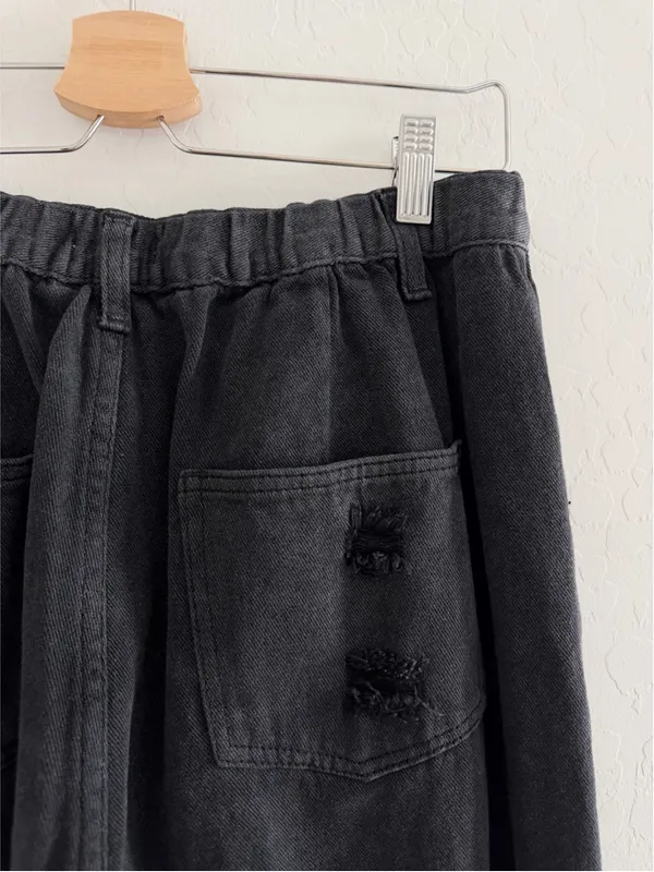 POL Distressed Boho Jogger Pant in Black Size L - Image 5