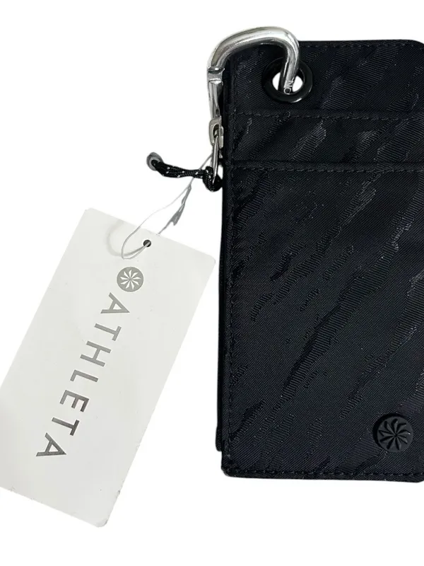 NWT Athleta Run Route Bonnie Coffee Run Card Holder Zip Pouch Black - Image 2