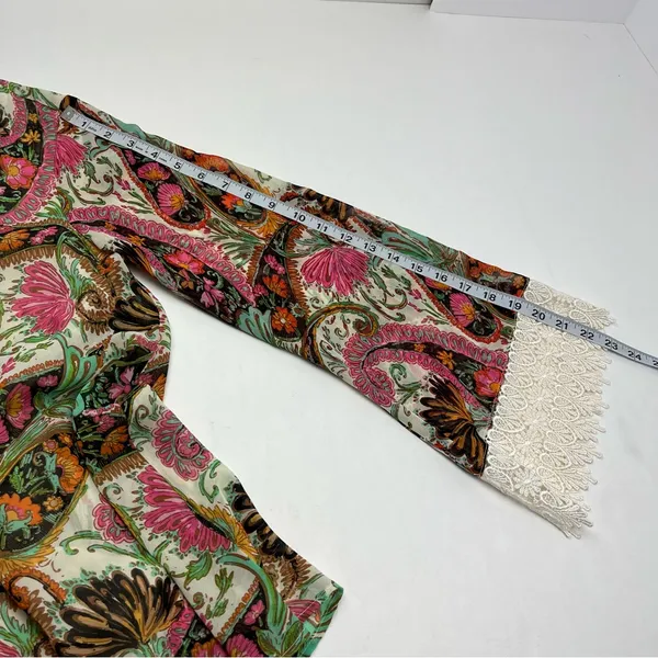 Show Me Your Mumu Mal Top Pink Green Paisley Womens Size Small Long‎ Sleeve NEW - Image 10