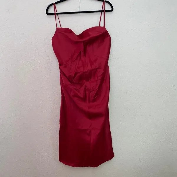 HOUSE OF CB 'Anja' Wine Satin Corset‎ Midi Dress NWOT size XL - Image 5