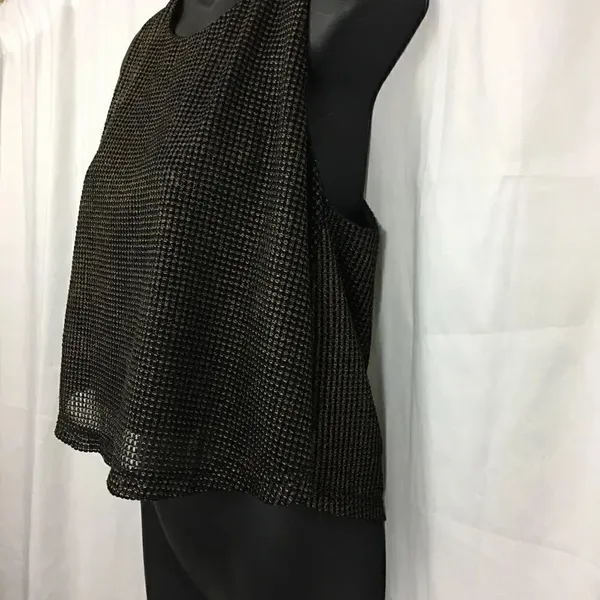 She + Sky black and gold sparkle crop Top Large - Image 5