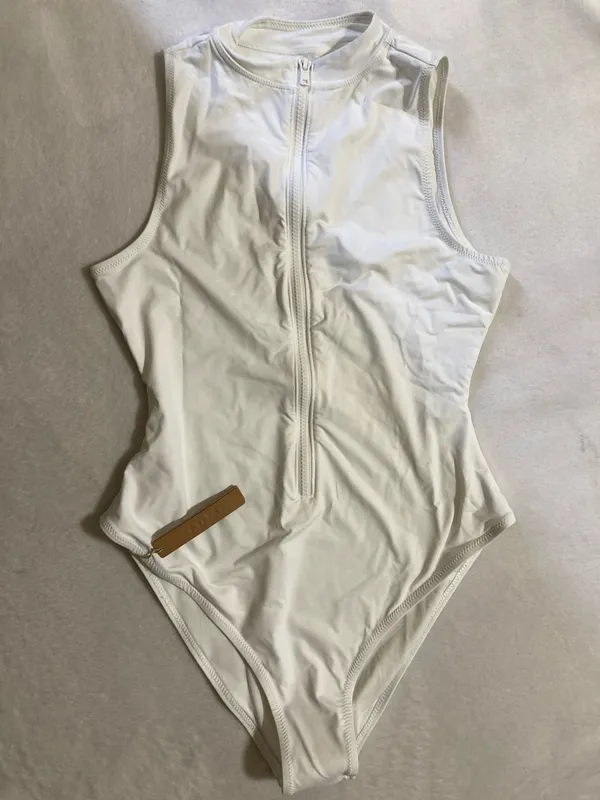 SKIMS Zip-Up One Piece Swimsuit L - Image 3
