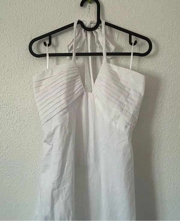 eyelet halter maxi summer dress sz large - Image 4