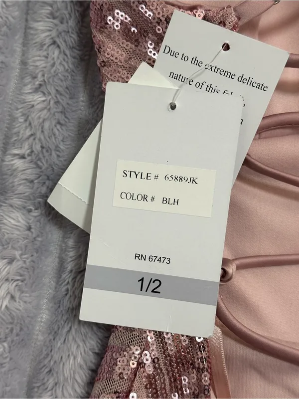 Violet Weekend Blush Pink Sequin Maxi Dress — Size 1/2 — NWT - Image 7