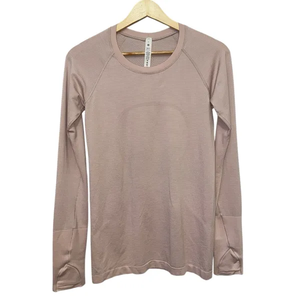 Lululemon Light Pink Long Sleeve Swiftly Tech Size 6 - Image 4