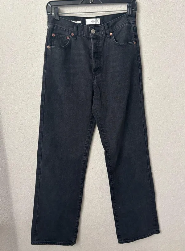 Mango Black/Gray straight Leg Jeans size 6 - Image 2