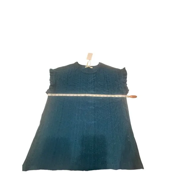 Lovesoft Pullover Eyelet Blouse Sz L Bluish Green NWT Blue Size L - Image 5