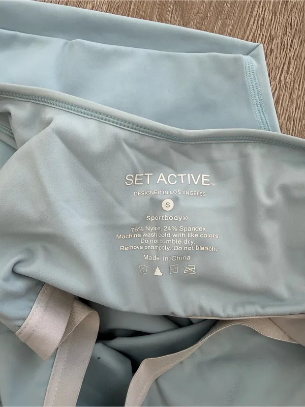 SET Active Light Blue One-Shoulder Active Set - Image 4