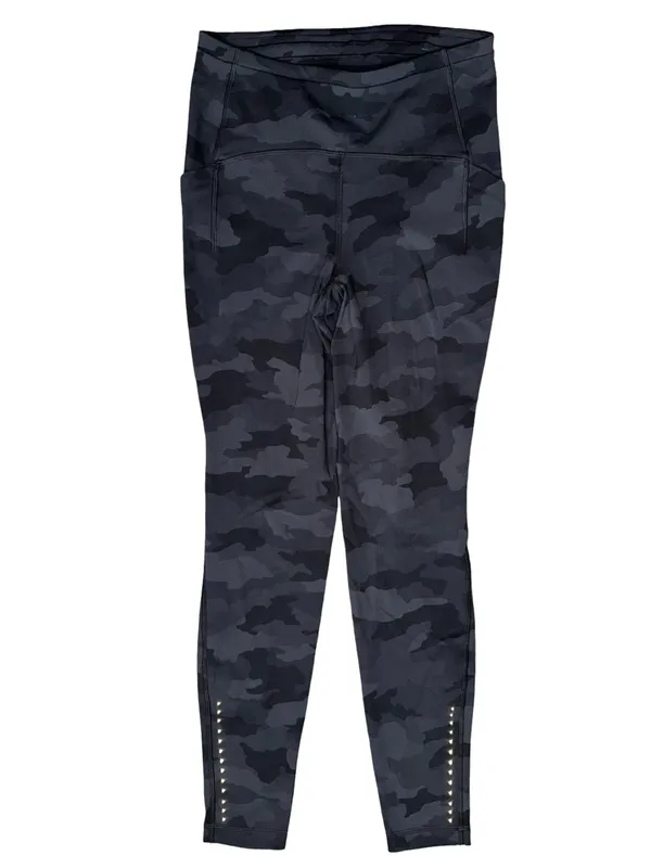 Lululemon Women’s Size 6 Black Gray Camo High Rise Fast & Free Leggings - Image 4
