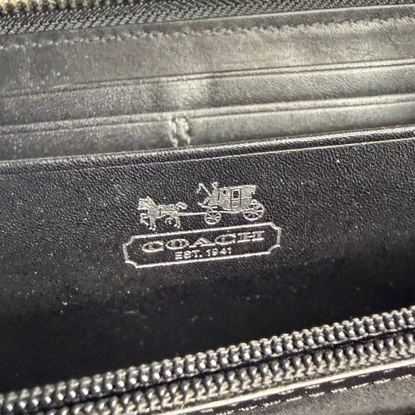 COACH y2k Black Canvas Leatherware Legacy Signature Wallet - Image 6