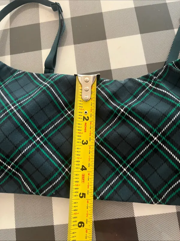 Victoria’s Secret PINK Women’s Strappy Tartan Plaid Green Sports Bra Medium - Image 12