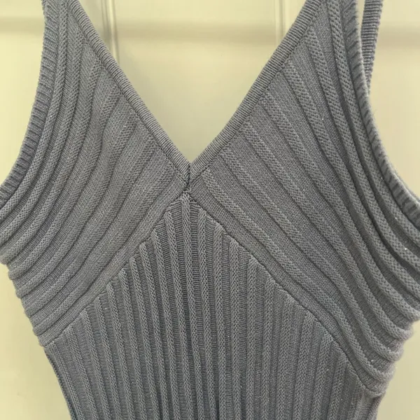Indikah sweater dress size large blue sparkly , side slit‎ open back - Image 4