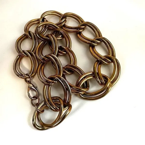 Gold tone chunky link necklace Gold - Image 4