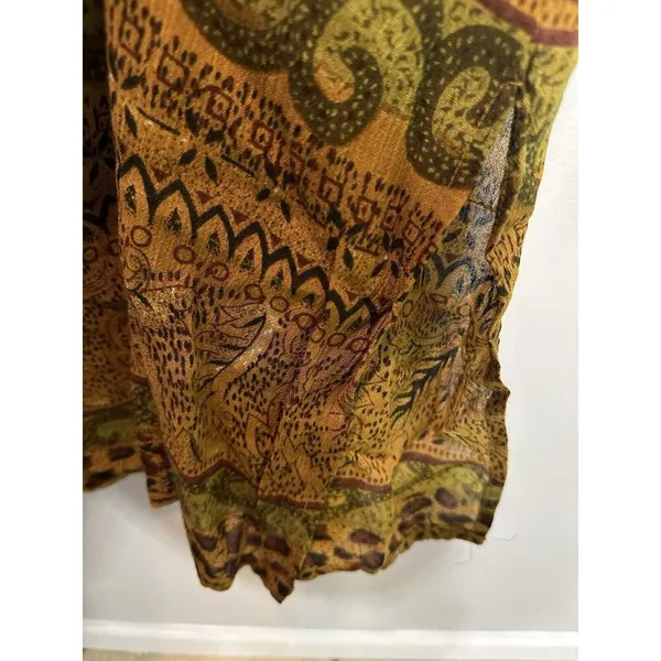 Vintage Sleeveless Dress Women’s Medium Boho Animal Print Tie Waist Festival - Image 6
