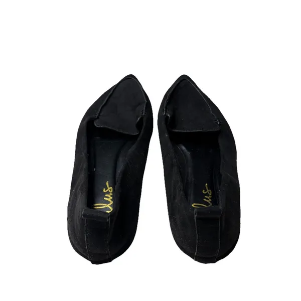 Lulu's Emmy Faux Suede Slip On Pointed Toe Flat Loafers Black Womens Size 9 - Image 4