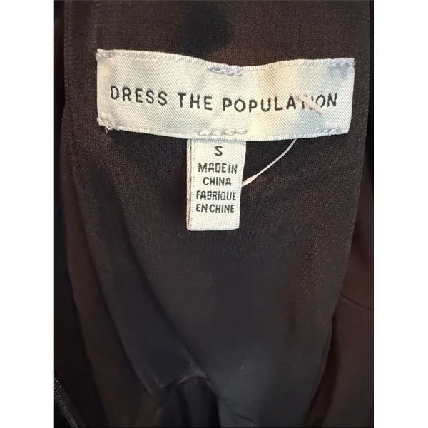 Dress the Population Alessia Tie Waist Crepe Midi Dress Black Small - Image 6