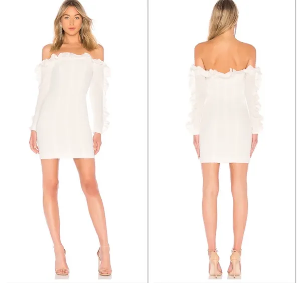 Cinq à Sept Rosemarie Ruffle Bridal Dress White Size 2 - Image 3