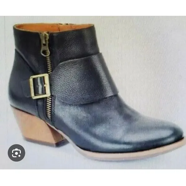 Korkease Morosita block heel full grain leather black booties size 6 - Image 2