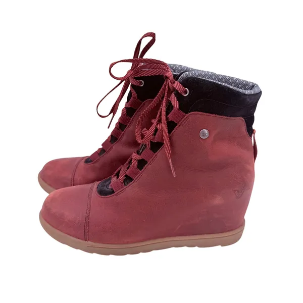 Forsake Women's Burgundy Alma Lace Up Wedge Shoes Size 8 - Image 4