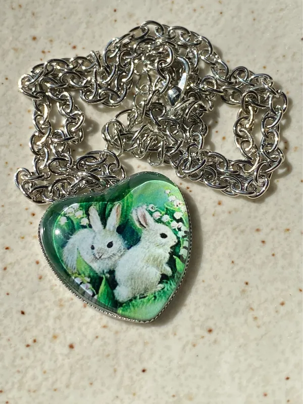 Handmade Kawaii retro fairy cottage style cute rabbits $ flower necklace🐇🦋💕🌳 - Image 4