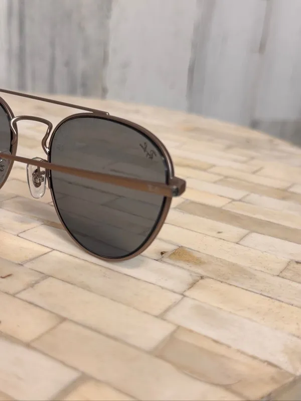 Ray-Ban RB3589 Double Bridge Sunglasses Unisex Bronze Brown Gray 55-18-140 - Image 7