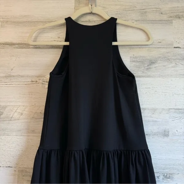 NWT Susana Monaco Drop Waist Ruffle Mini Dress XS Black 0321SUPD00791 Sleeveless - Image 6
