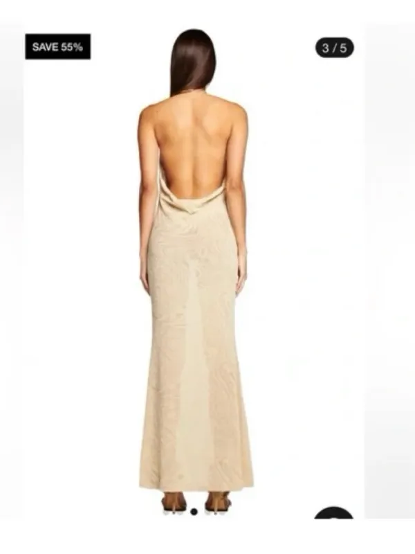I.AM.GIA Naphtalia Dress maxi low open back cowl neck sexy mesh halter - Image 5