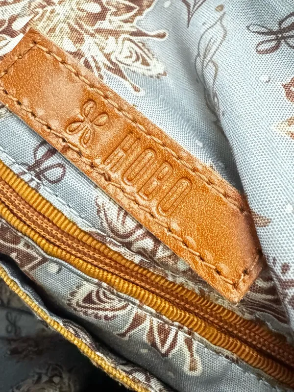 HOBO Cream Leather Tote with Whipstitch Strap and Tassel - Image 11