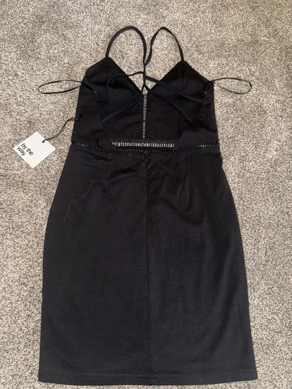 Revolve by the way. Black Strappy Cut-Out Bodycon Mini Dress - Image 3