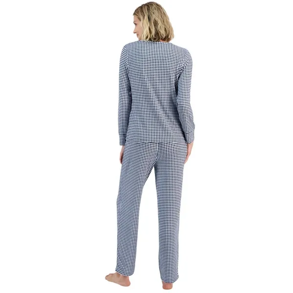 NEW Charter Club Printed Long Sleeve Pajama Sleep Top Gingham Check Blue XS - Image 7