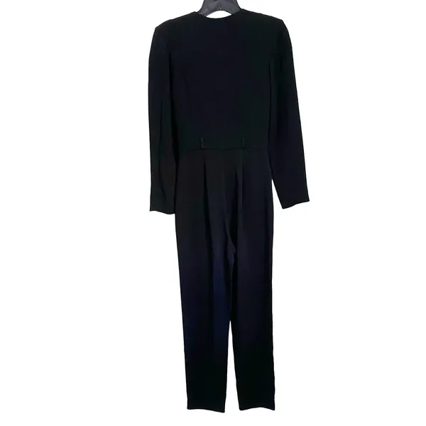 &‎ Other Stories Black Jumpsuit W Retro Triangle Diamond Studded Buttons Size 0 - Image 2