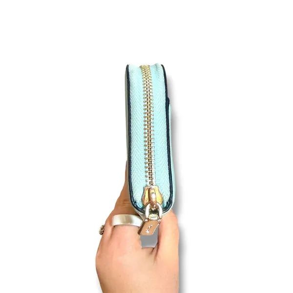 Kate Spade New York Wallet Womens Aqua White Saffiano Leather Zip Around - Image 4