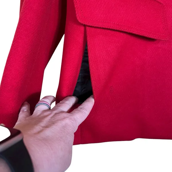 Banana Republic Peacoat Women’s XL Red Wool Cashmere Double Breasted Classic - Image 5